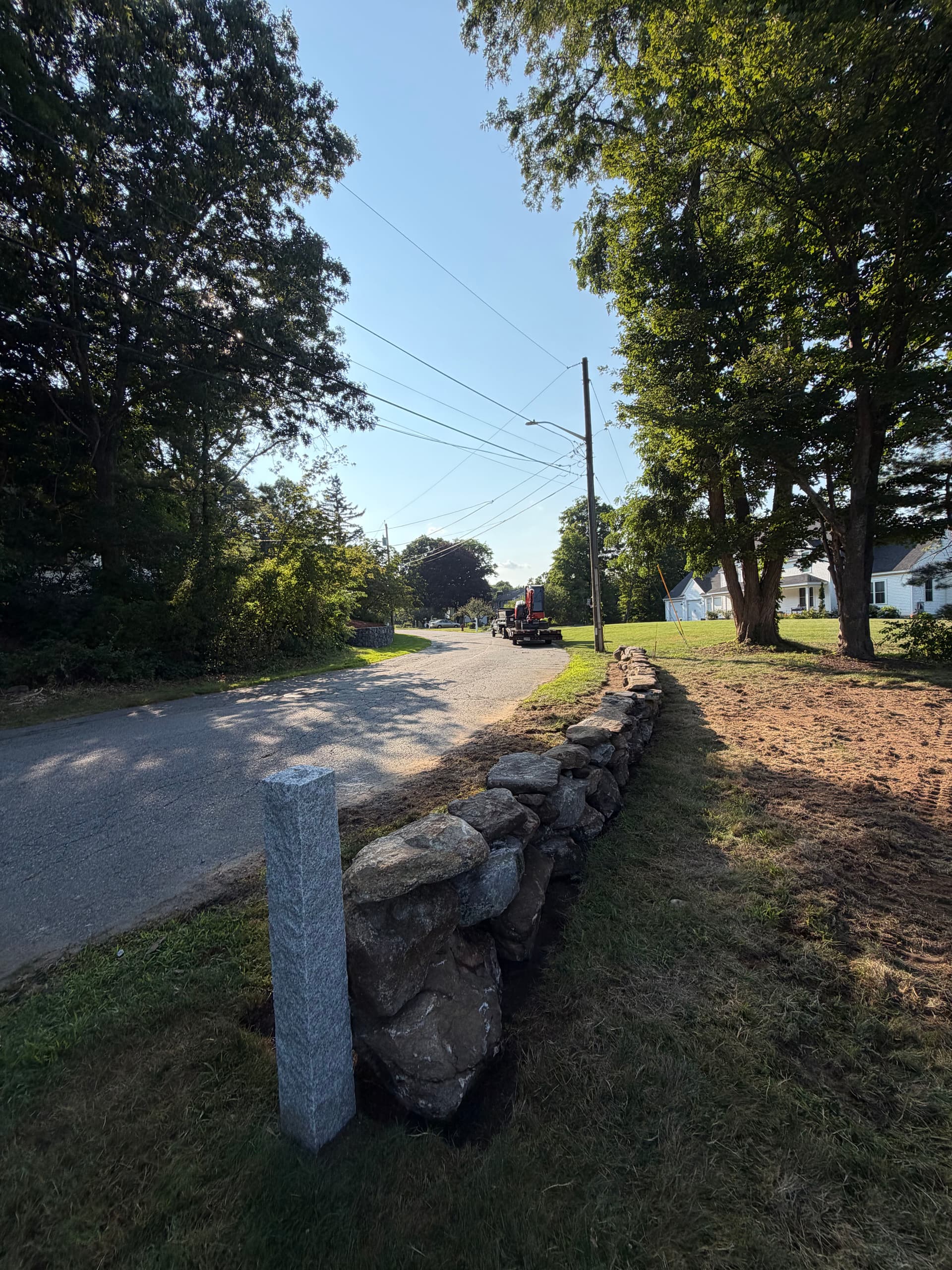 Gallery photos for Stone Wall Construction Along a Roadside Edge in Southborough: Image #3