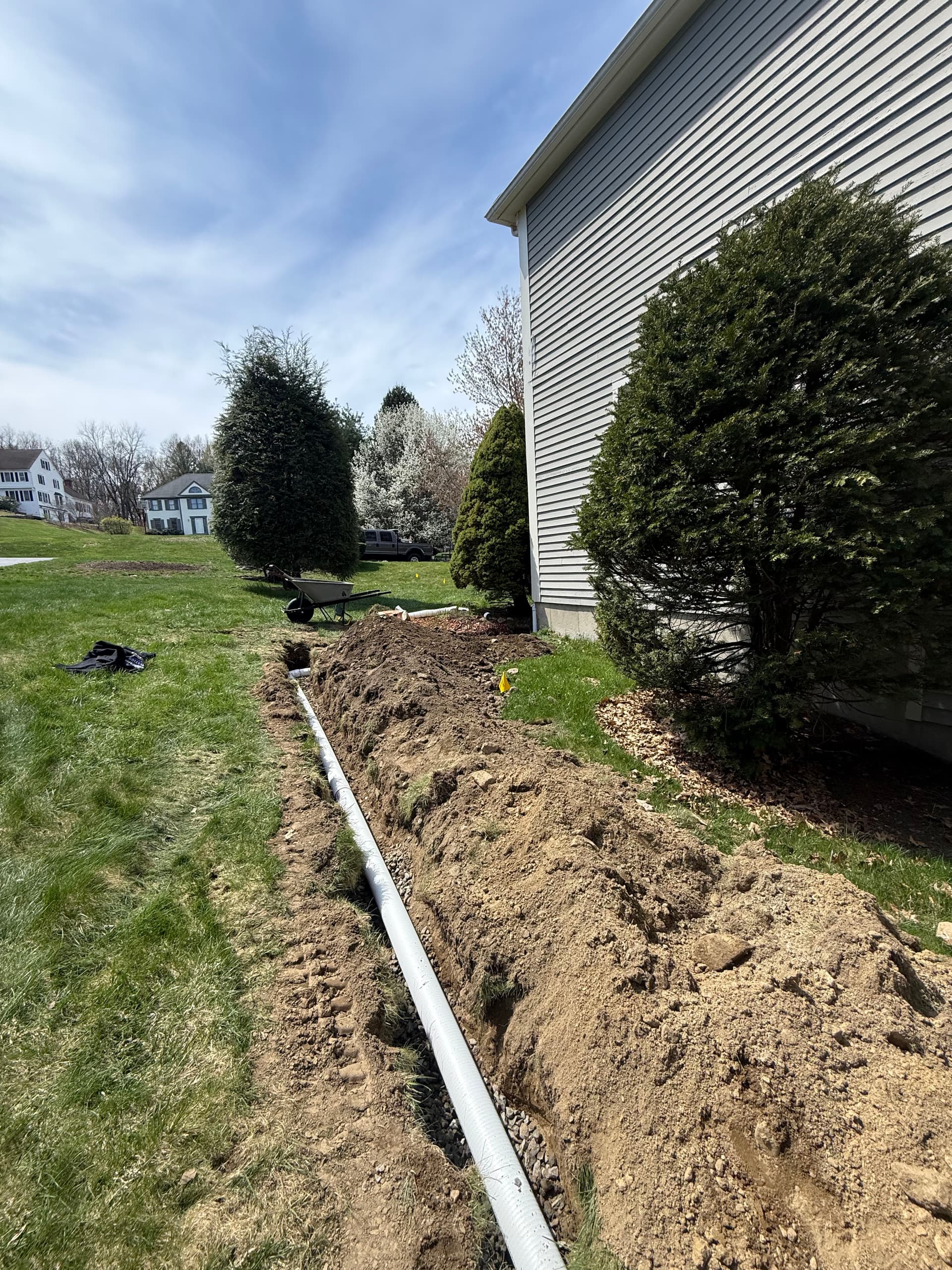 Gallery photos for Foundation drainage fix that helped a home pass inspection in WestboroughMA: Image #1