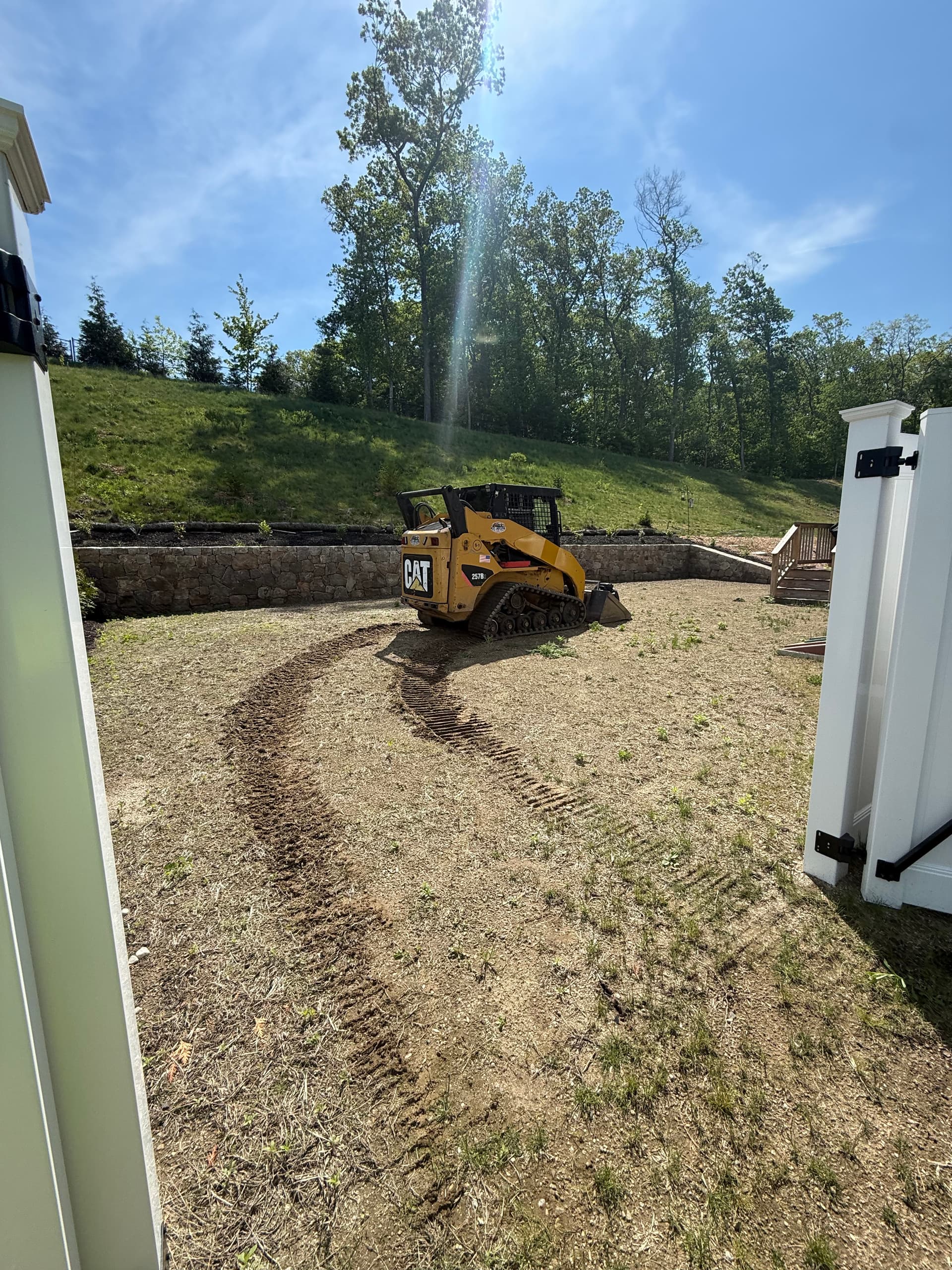 Gallery photos for Backyard Sod Install and Retaining Wall in Douglas MA: Image #1