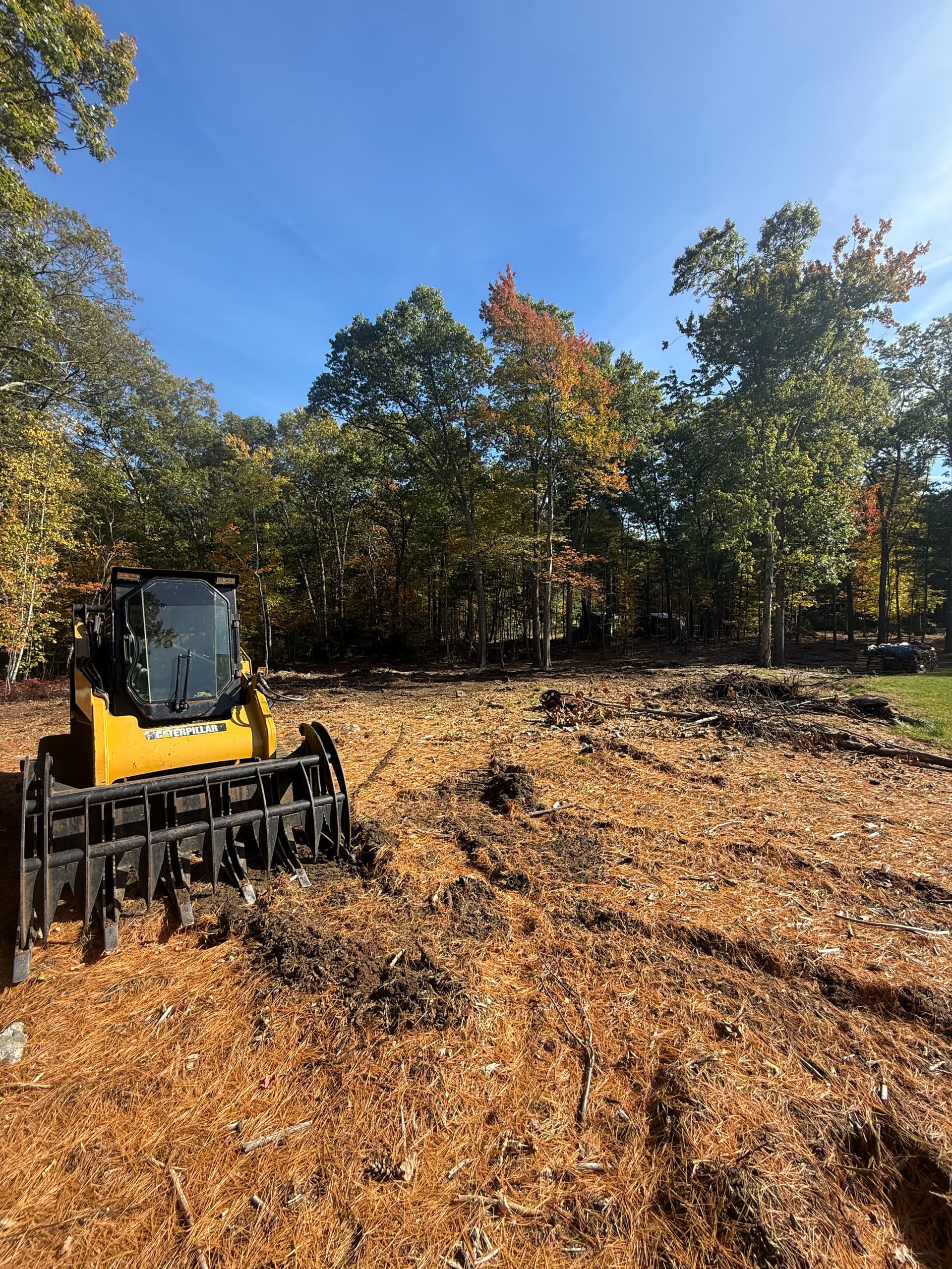 Yard Expansion with Land Clearing, Grading and Stone Wall in Uxbridge image