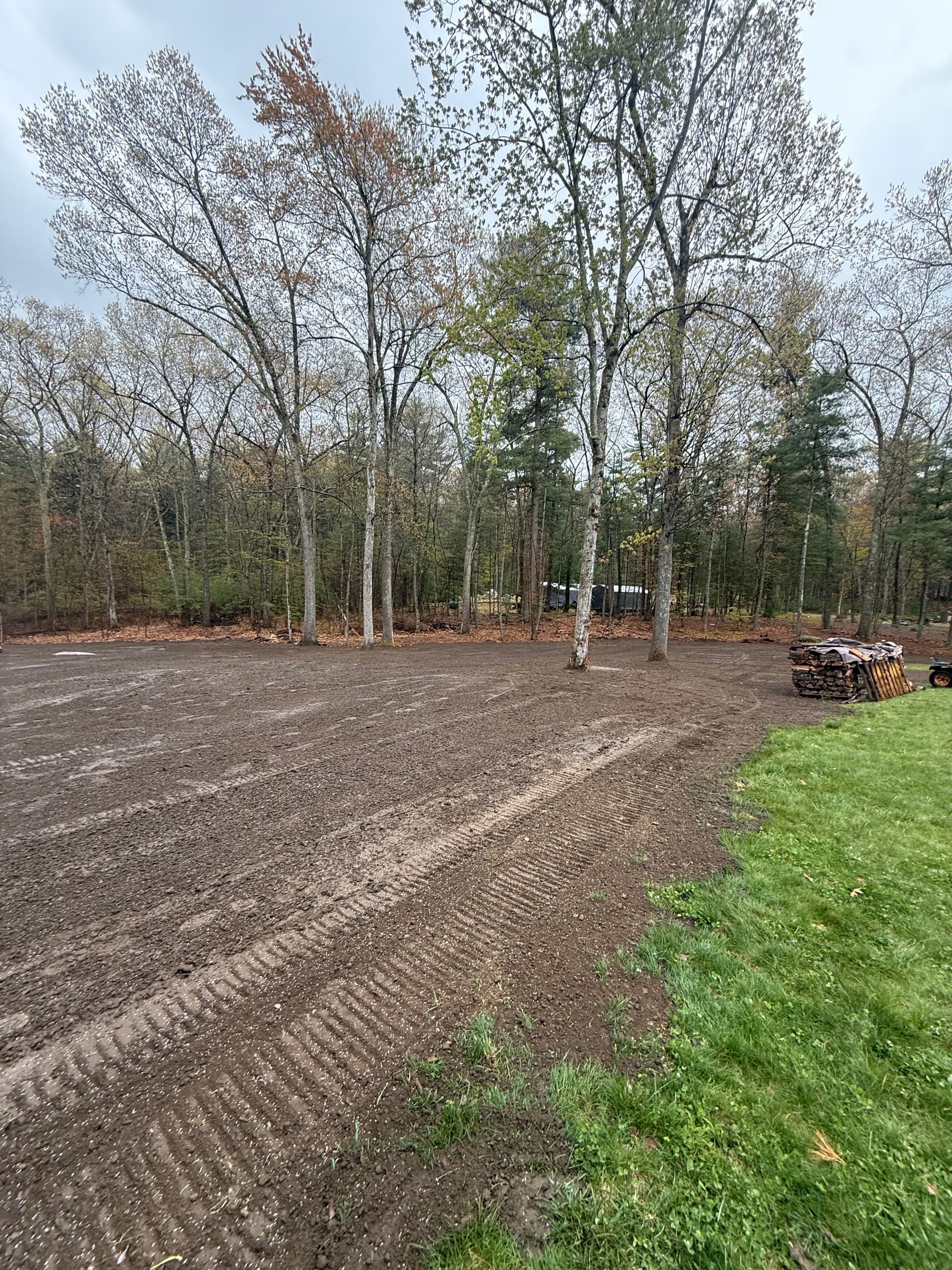 Gallery photos for Yard Expansion with Land Clearing, Grading and Stone Wall in Uxbridge: Image #6