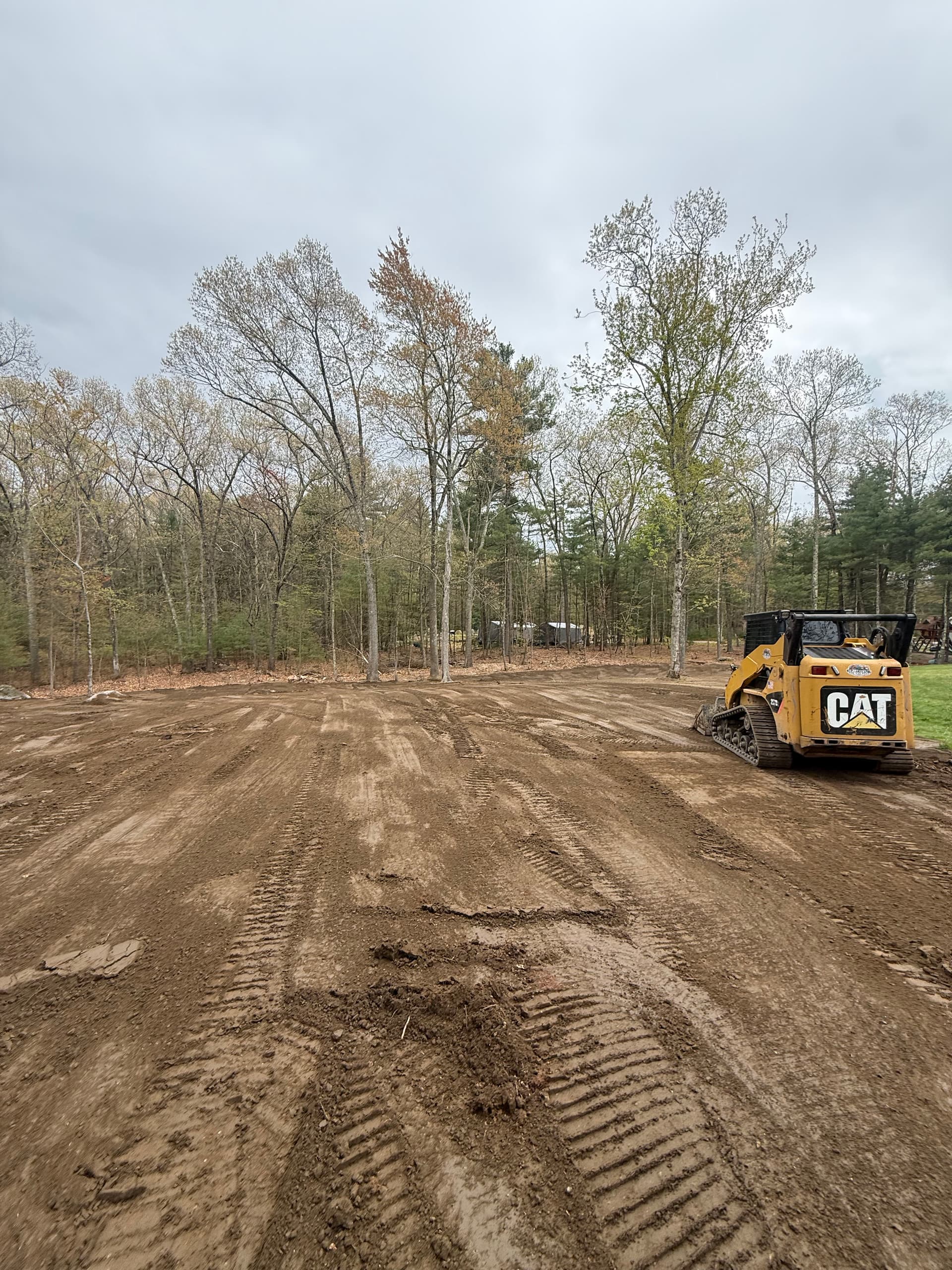 Gallery photos for Yard Expansion with Land Clearing, Grading and Stone Wall in Uxbridge: Image #2