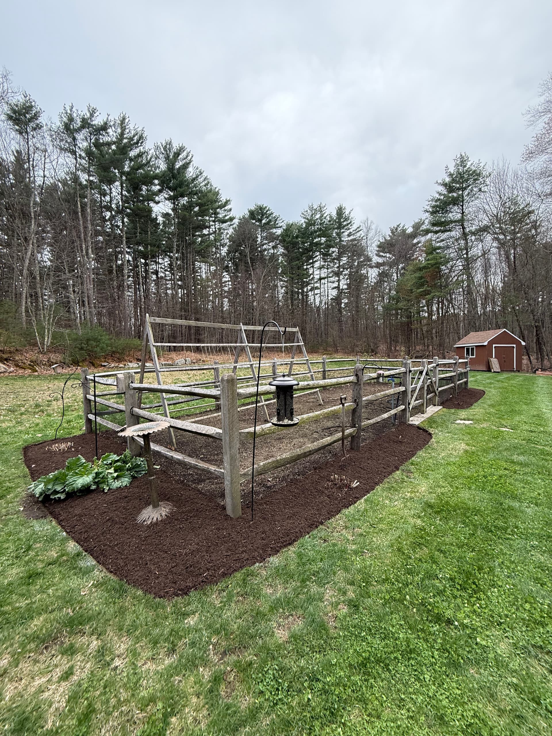 Fresh Mulch Beds From the Front Porch to the Backyard Garden image