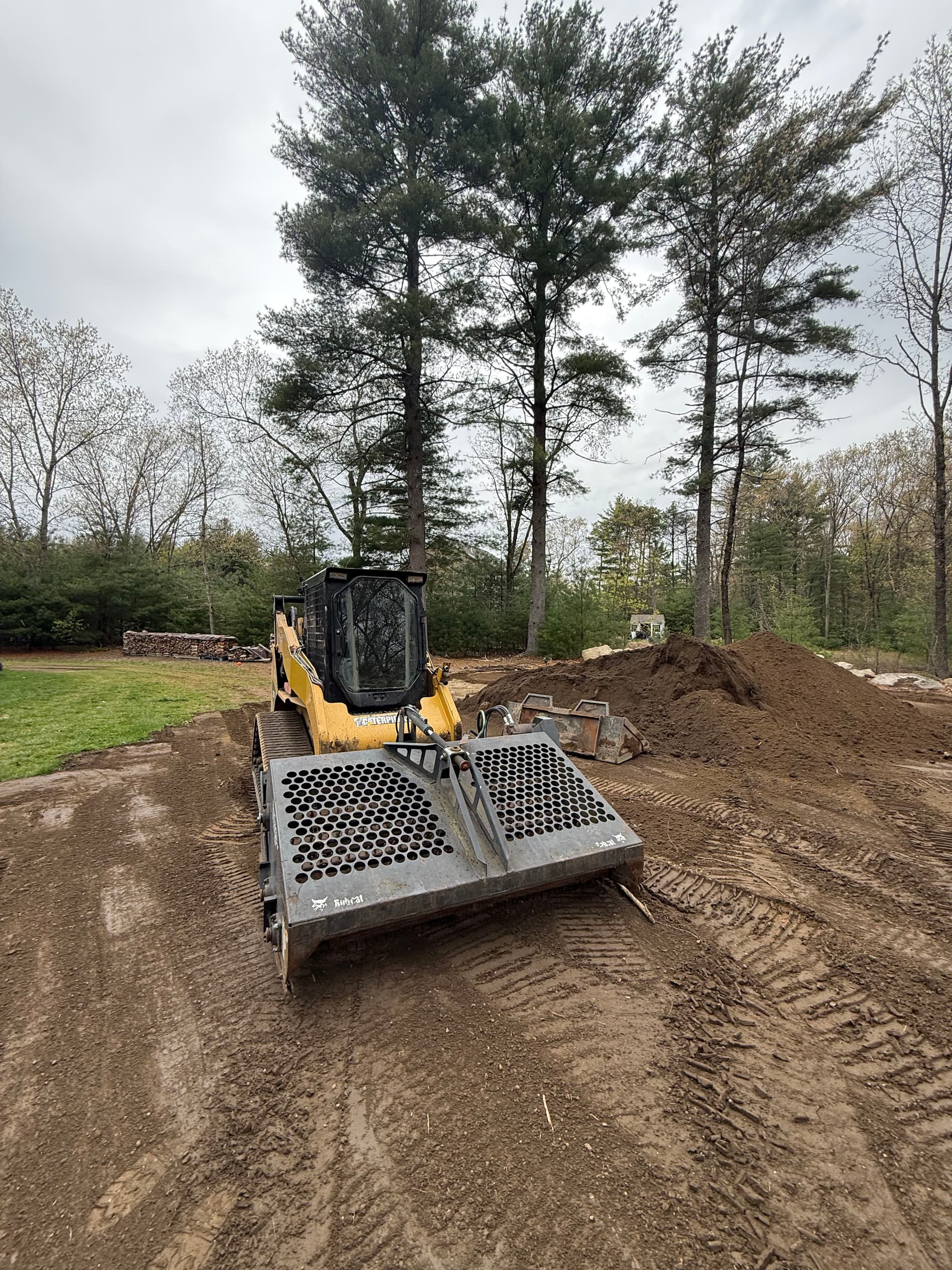 Gallery photos for Yard Expansion with Land Clearing, Grading and Stone Wall in Uxbridge: Image #3