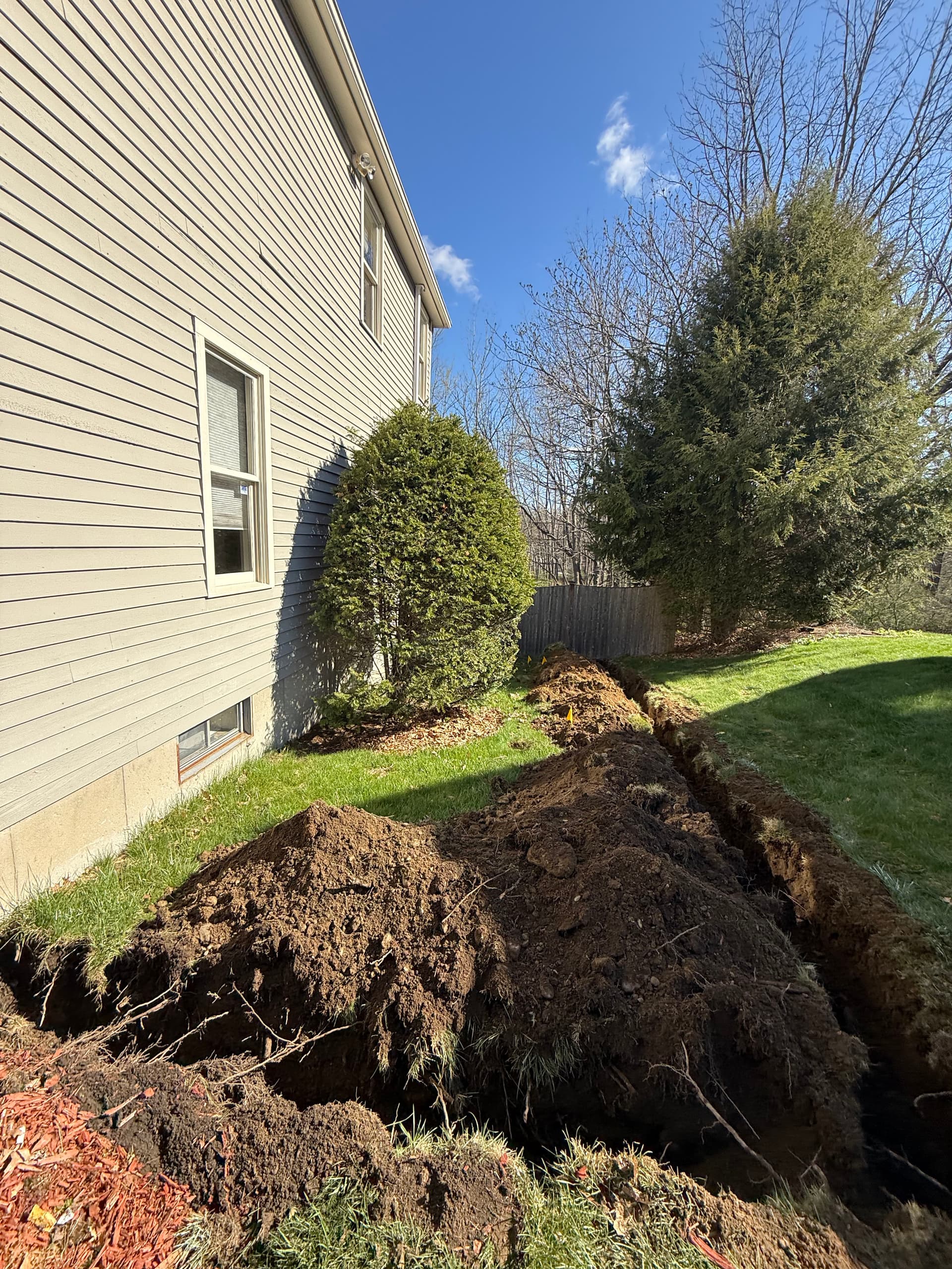 Foundation drainage fix that helped a home pass inspection in WestboroughMA image