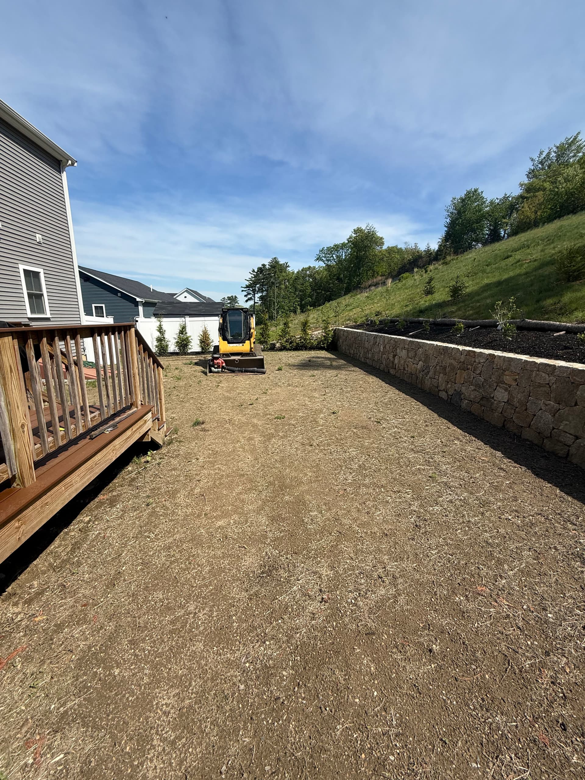 Backyard Sod Install and Retaining Wall in Douglas MA image