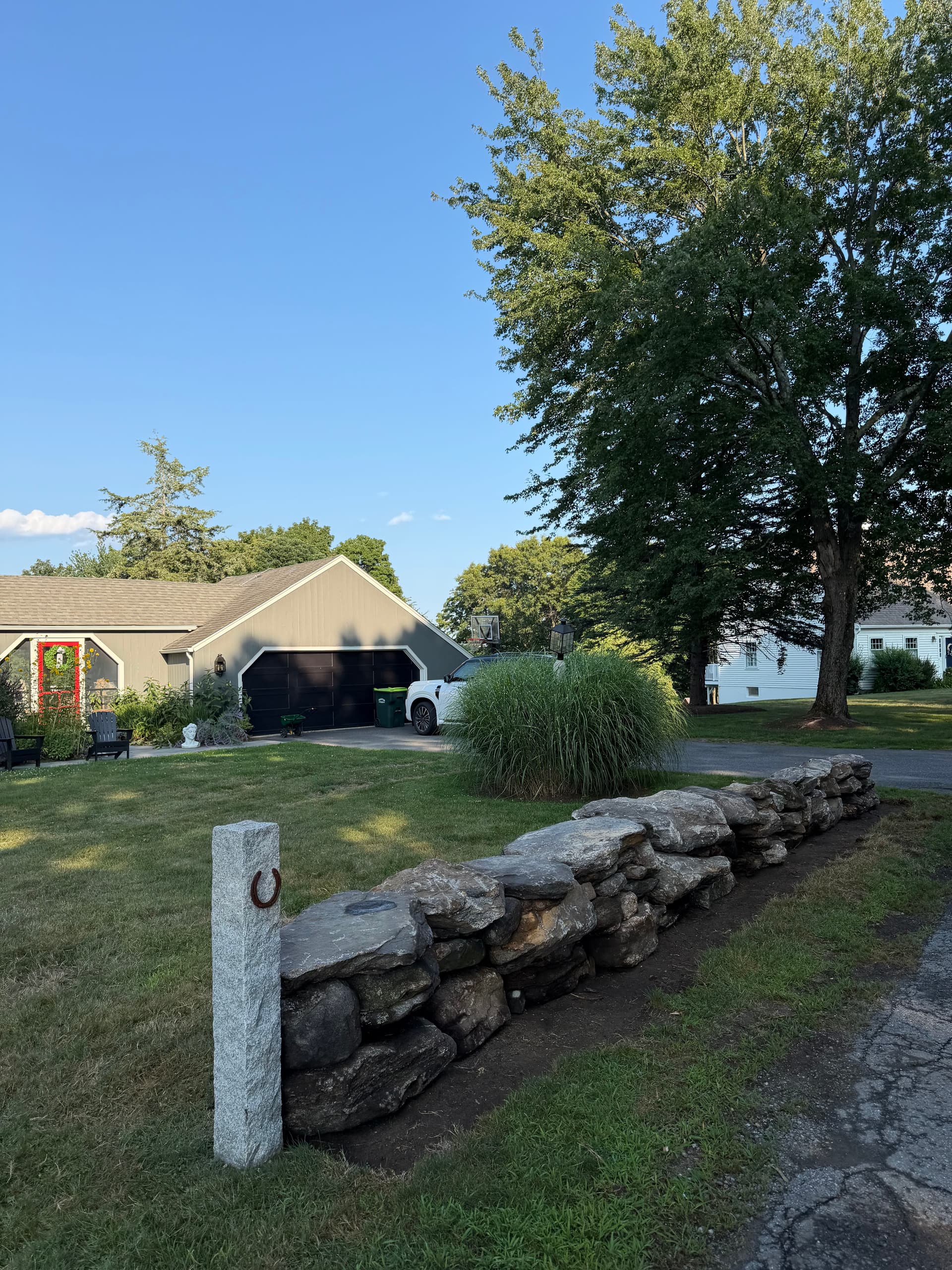 Gallery photos for Stone Wall Construction Along a Roadside Edge in Southborough: Image #1
