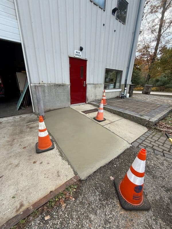 Fresh Concrete Walkway at Main Office