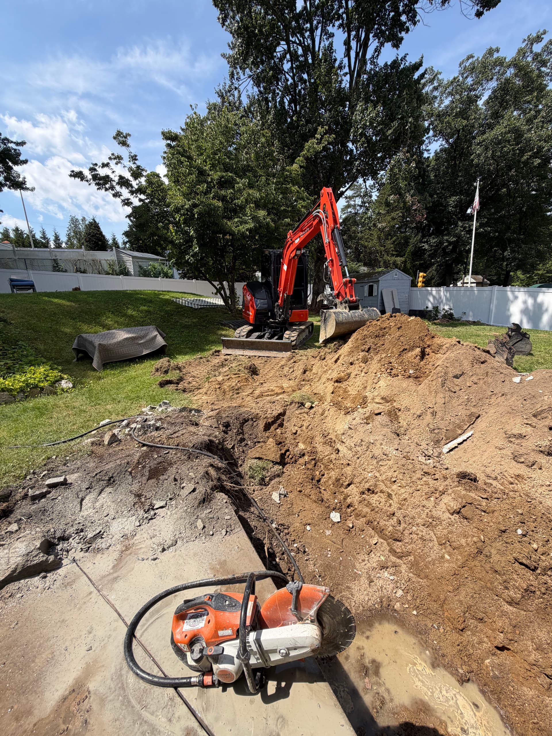 Sewer Line Replacement and Backyard Site Prep in Southborough image