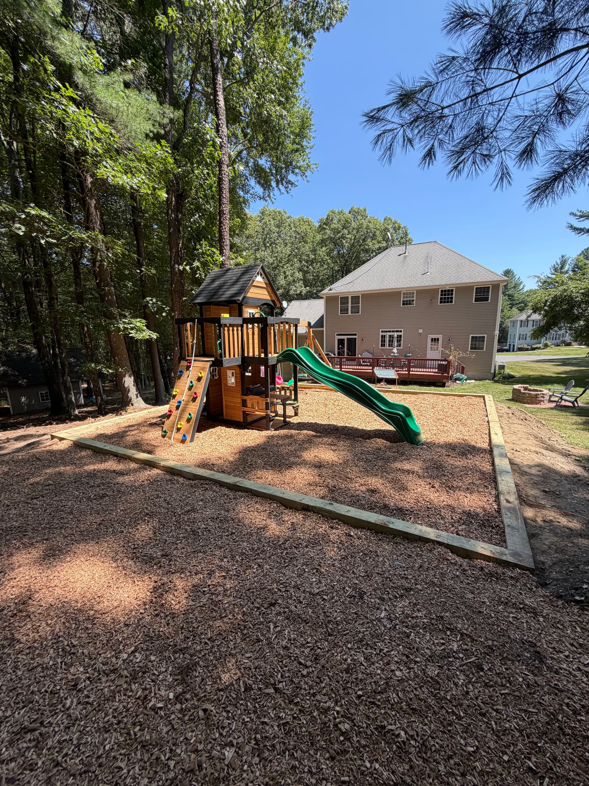 Gallery photos for Backyard Playground Pad Build in Uxbridge MA: Image #2