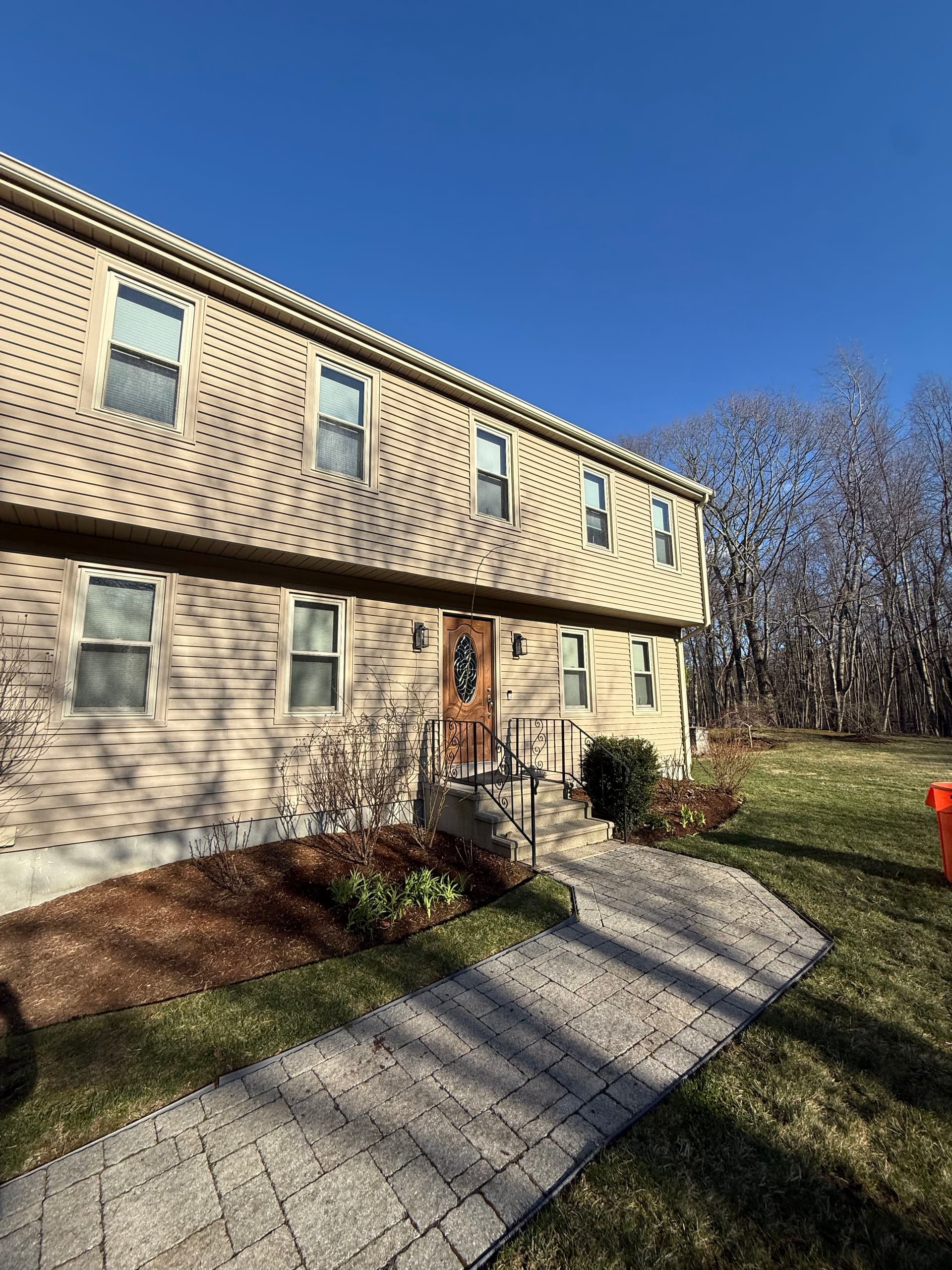 Fresh Mulch and Paver Hardscape Upgrade Front and Back image