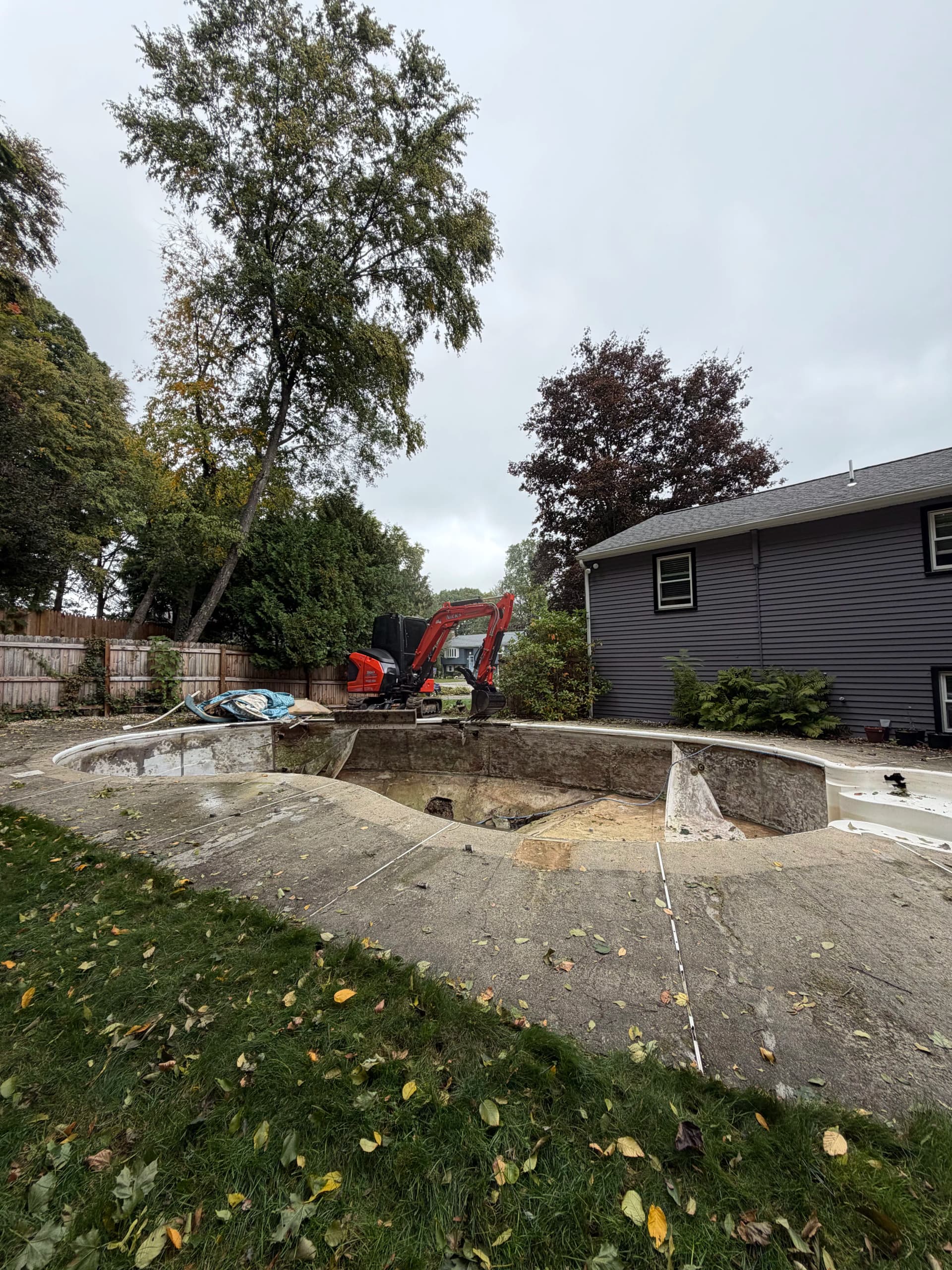 Inground Pool Demo Complete in Milford MA image