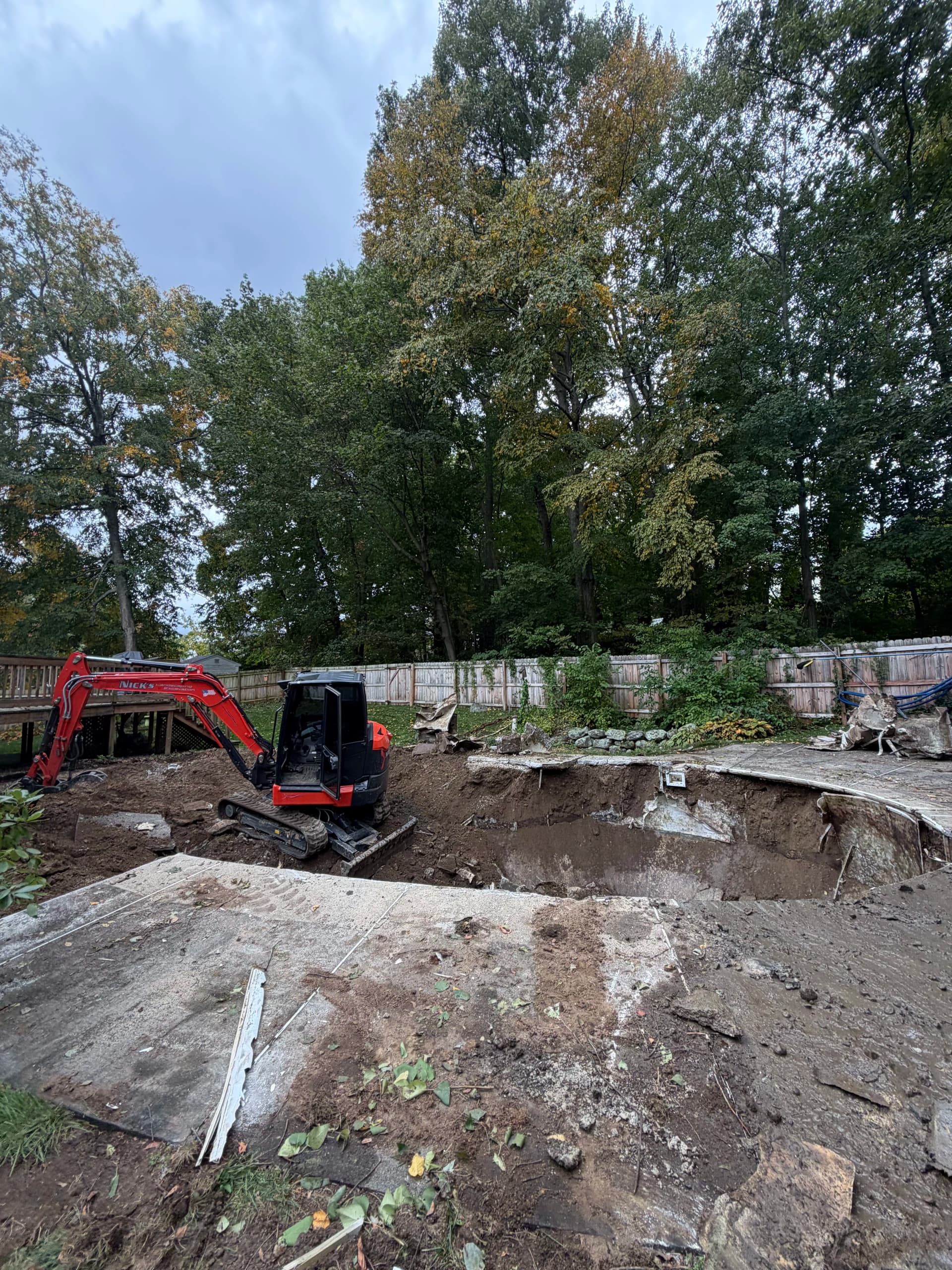 Gallery photos for Inground Pool Demo Complete in Milford MA: Image #1