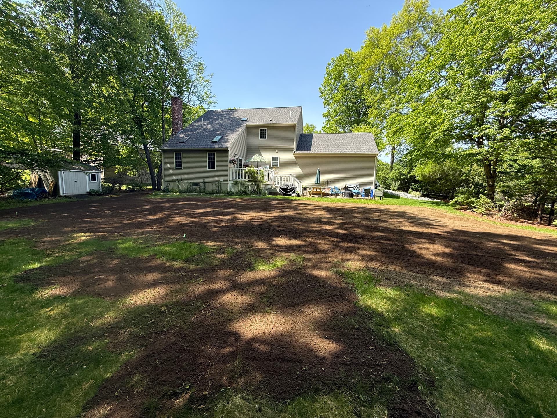 Gallery photos for Backyard Cleared, Graded and Loamed for Hydroseed in Northbridge: Image #2