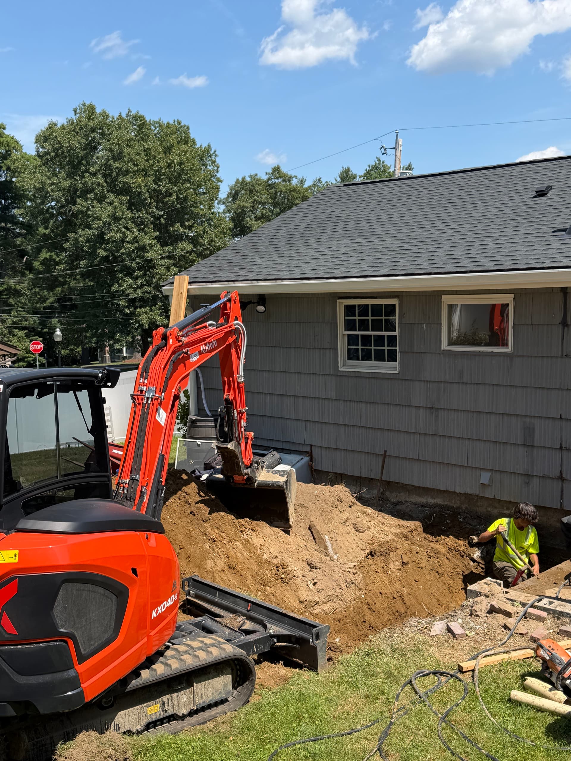 Gallery photos for Sewer Line Replacement and Backyard Site Prep in Southborough: Image #1