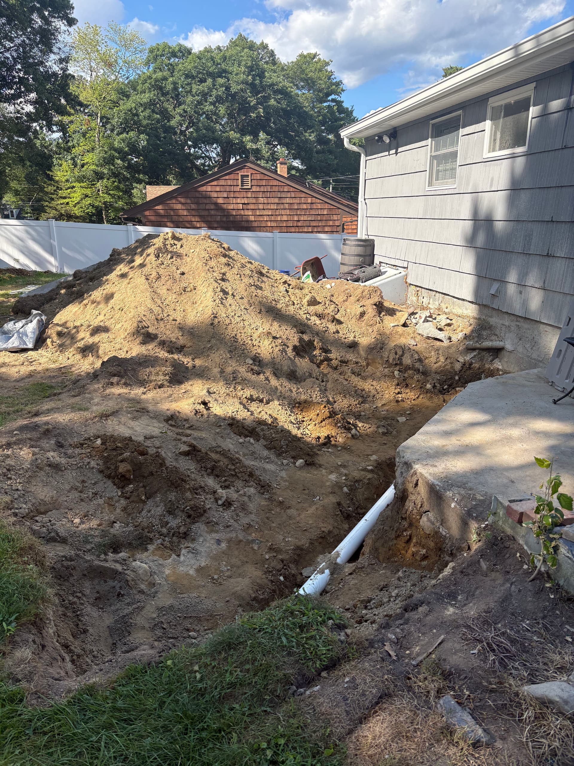 Gallery photos for Sewer Line Replacement and Backyard Site Prep in Southborough: Image #5