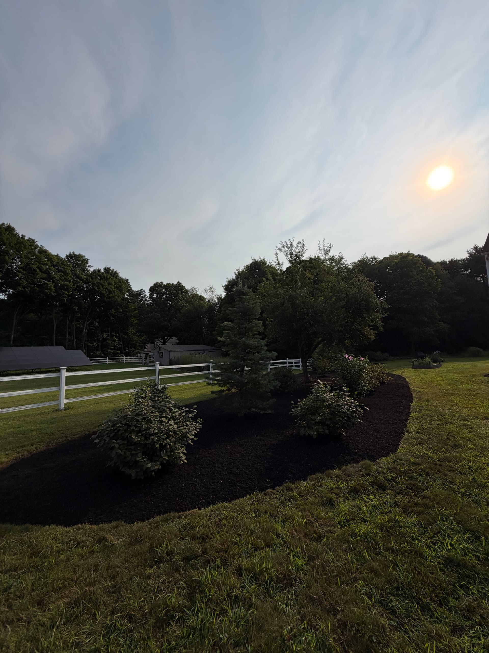Gallery photos for 20 Yards of Black Mulch Laid Across a Sutton MA Property: Image #1