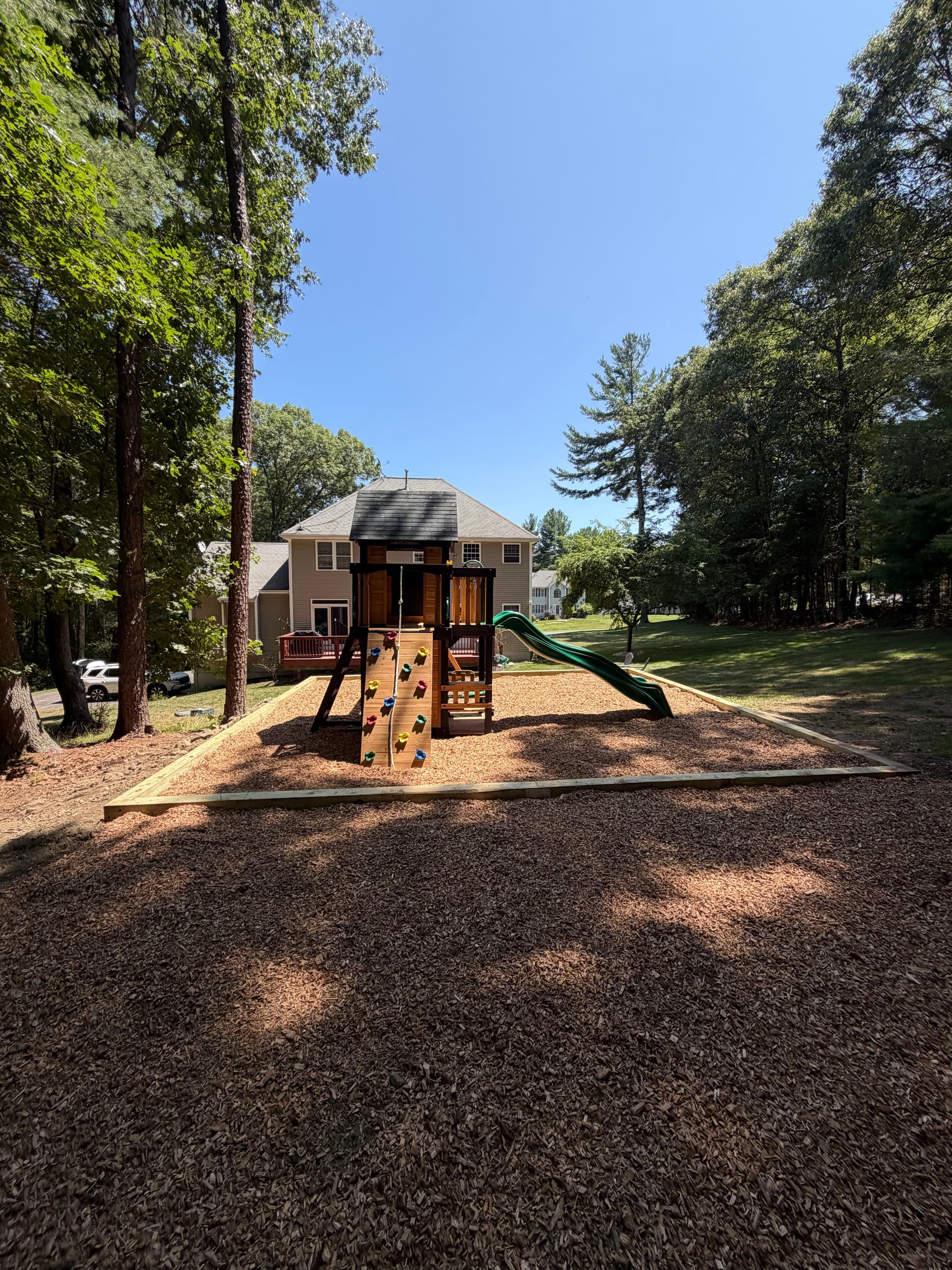 Gallery photos for Backyard Playground Pad Build in Uxbridge MA: Image #1